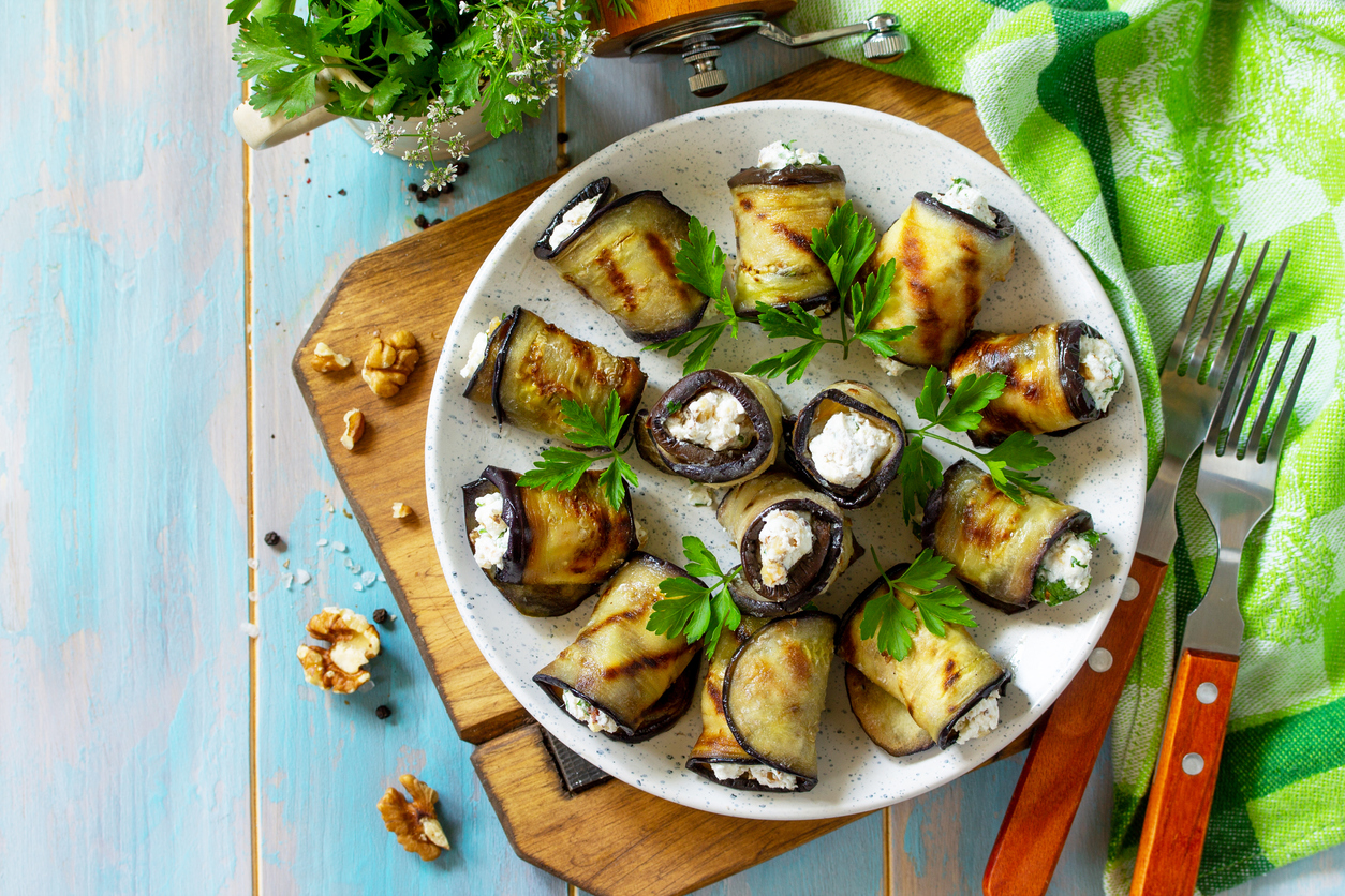 Aubergine & Feta Rolls The Gut Experts